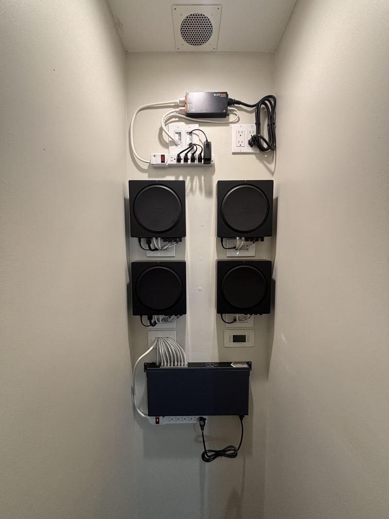Wall-mounted AV equipment rack